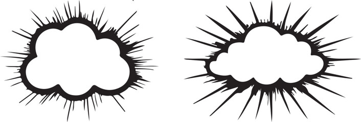 black and white vector cloud illustration