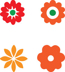 set of vector flowers