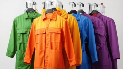 A branded cleaning uniform design with vibrant and recognizable logo placement 