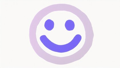 minimalist purple smiley face illustration for creative design projects, modern pop art aesthetics, and branding concepts

