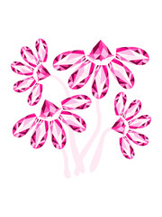 bouquet of pink flowers diamonds