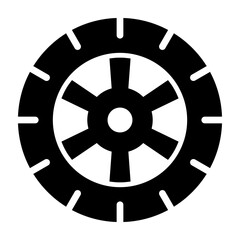 Obraz premium Wheel Vector Glyph Icon Design Design