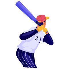 Baseball player hitting the ball