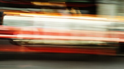 Blurred cityscape showcasing vibrant lights and movement