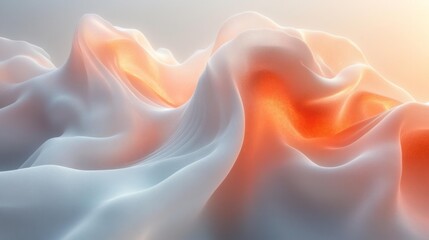Obraz premium Abstract Background of Blue and Orange Soft Fabric Flow. Generative AI