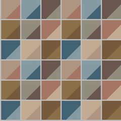 Geometric seamless pattern, understated checkered design with neutral colors