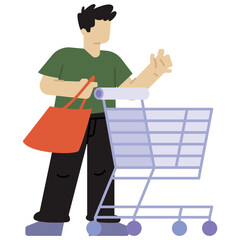 People Shopping Illustration