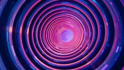 Abstract background with a swirling pattern of neon lights.