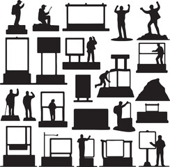 set of silhouettes of furniture