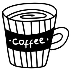 outline doodle coffee cup