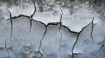 Cracked Concrete Wall: A Study in Architectural Decay