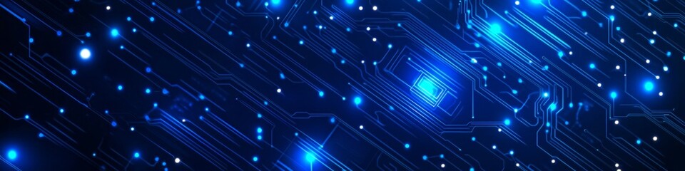 Obraz premium Futuristic Processor With Light Effect, Cyberspace, Network Connection, And Microcircuit Background