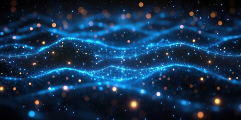 Fascinating bokeh graphic wallpaper with golden particles
