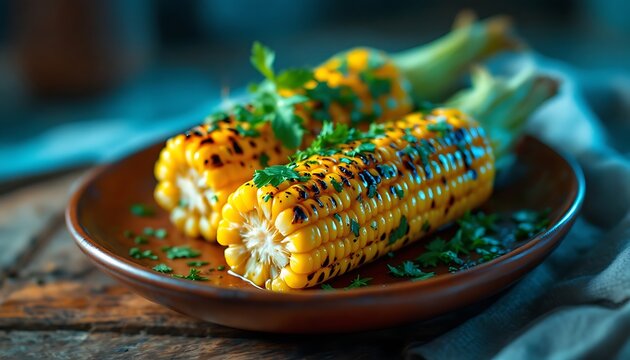 Grilled Corn on the Cob: Rustic Charm and Golden Hues