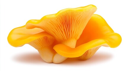Fototapeta premium Fresh Yellow Chanterelle Mushrooms Close-Up. Generative AI