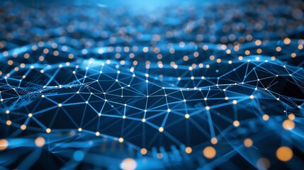 Obraz premium An abstract image of a digital network with connected nodes.