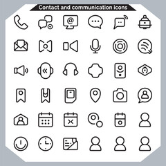 Contact and Support communication Icons Business Friendly Outline Pack