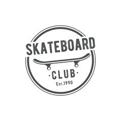 Logo template extreme sport skateboard club retro vintage.Logo for labels, clubs and posters.