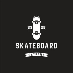 Logo template extreme sport skateboard club retro vintage.Logo for labels, clubs and posters.