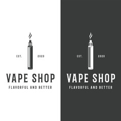 Iconic vintage vape and smoke logo design.Logo for business, vape shop and badge.