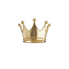 A shiny golden crown on a white isolate background.