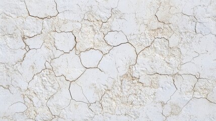 Obraz premium Aged White Wall with Intricate Cracks - A Detailed Texture