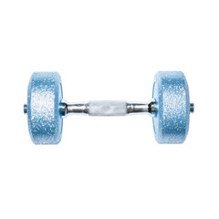 Fototapeta premium Blue dumbbell, white isolate background