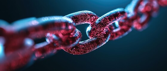 digital chain on dark blue background
