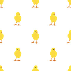 Cute little chick seamless vector pattern.  Easily changeable background color.