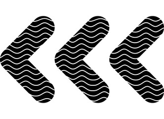 Vector arrows from wavy lines on a white background in retro style. Modern pattern. Trendy design element. Pointer. Navigation