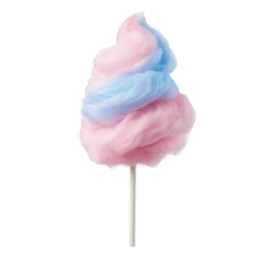 Fototapete Colorful cotton candy on a stick, ideal for fairs and festive occasions. © Kamonwan