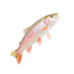 Fototapeta premium Colorful trout fish, white isolate background