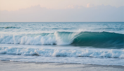 Fototapeta premium waves breaking on the beach