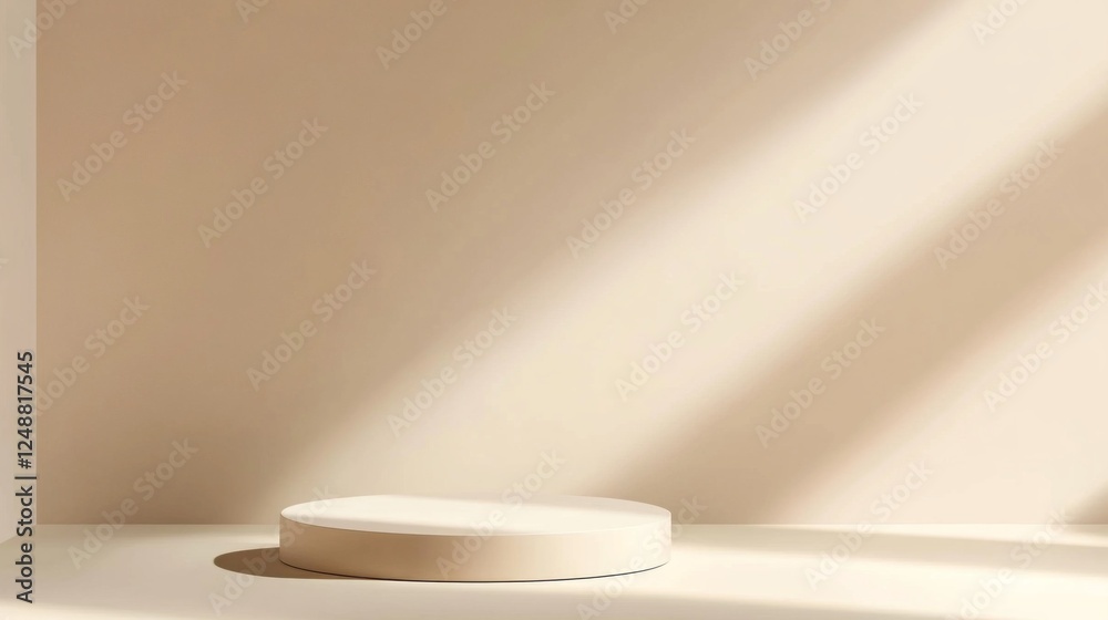 Poster soft shadows and gentle lighting create an elegant atmosphere for presenting beauty products on a mi