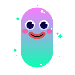 simple adorable character flat design illustration. simple concept of monsters, aliens, bacteria with cute and adorable facial expressions
