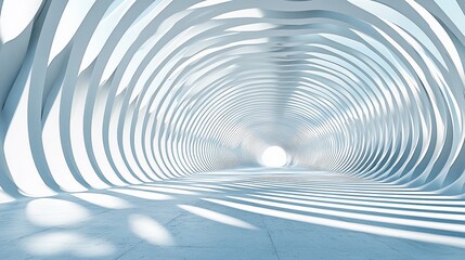 Obraz premium Abstract architectural tunnel, light, perspective, empty space, modern design, interior, 3D
