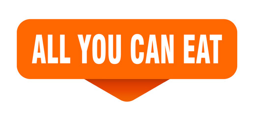 all you can eat sticker. all you can eat sign on transparent background