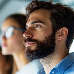 Obraz premium professional man with beard looking forward