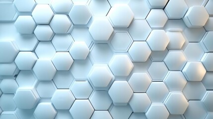 Fototapeta premium Abstract hexagonal pattern in light blue color background. Generative AI