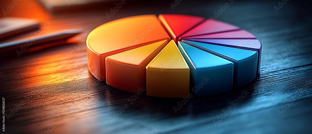 Poster vibrant 3d pie chart displaying dynamic real time sentiment analysis data