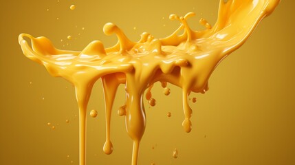Professional High-Quality Image of Cheddar Cheese Sauce Splashing in the Air