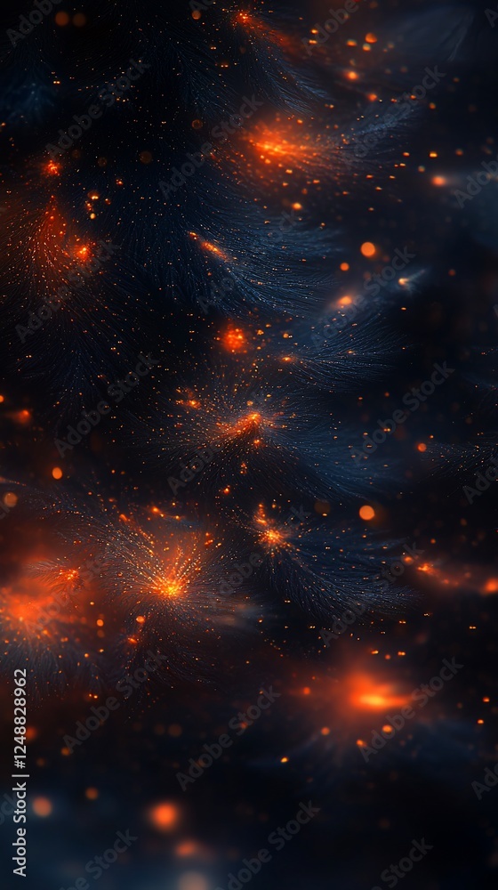 Poster Abstract cosmic nebula, swirling galaxies, space.  Possible use  Science fiction, digital art, background for design projects