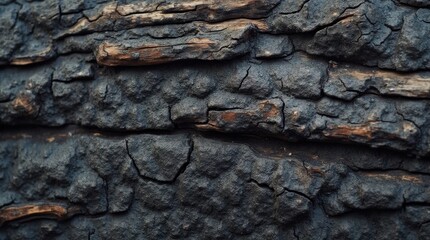 Charred Wood Texture with Cracks