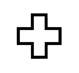 Fototapeta premium Medical cross icon, healthcare and emergency services design