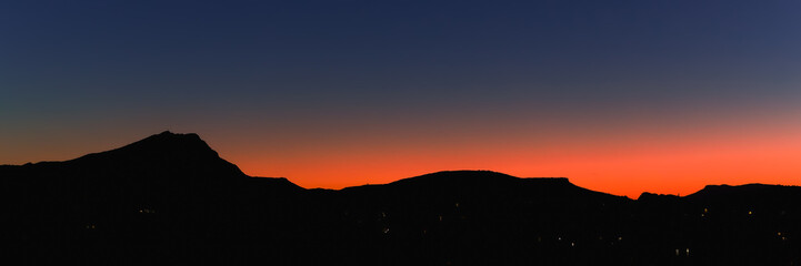 Sainte Victoire mountain in the light of a winter morning