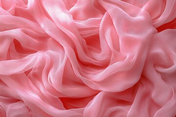 Obraz premium Pink silk fabric draped, textured background, studio shot, textile design