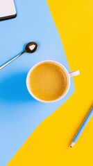 A Delectable Coffee Experience: A Simple Yet Stunning Coffee Cup Arrangement.