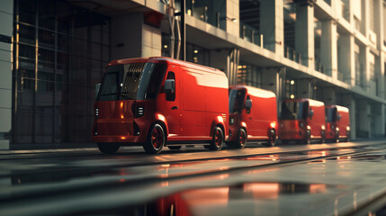 Naklejka premium Green Delivery: Electric Vans for Sustainable Shipping Solutions