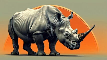 Obraz premium Illustration for Save the Rhino Day: Bold and Thoughtful Wildlife Conservation Design