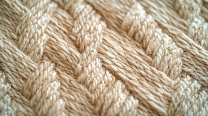 Fototapeta premium Intricate cable knit texture creates a visually appealing pattern